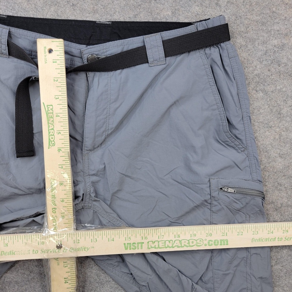 Columbia Shorts Mens 34 Gray Quick Dry Belted Cargo Hiking Zip Pocket Lined - Picture 6 of 7